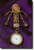 Gold and enamel watch and chatelaine by Ellicott of London, c. 1787.