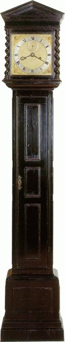 Ebony longcase clock, by Joseph Knibb of London, c. 1670.