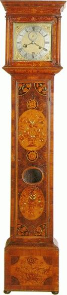 Marquetry longcase clock, by Richard Lyons of London, c. 1680.